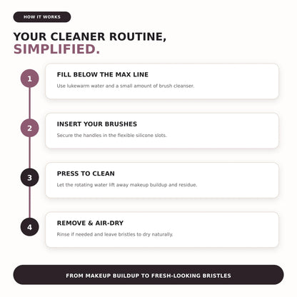 How to use the Makevelle Brush Cleaner in four simple steps
